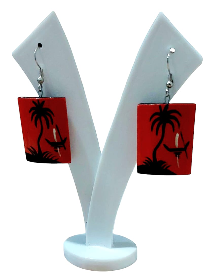 Purely Handmade & Handpainted Bamboo Earrings