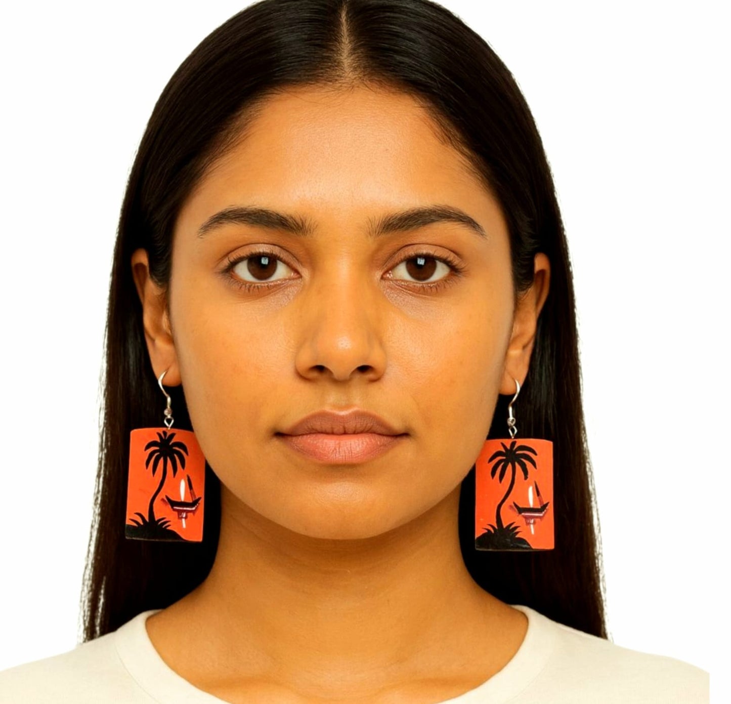 Purely Handmade & Handpainted Bamboo Earrings