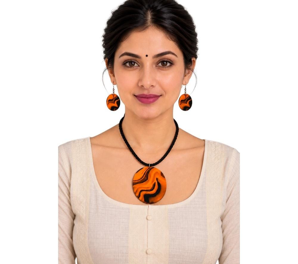 Purely Handmade Clay Jewellery Sets (Marble Design) for Women & Girls
