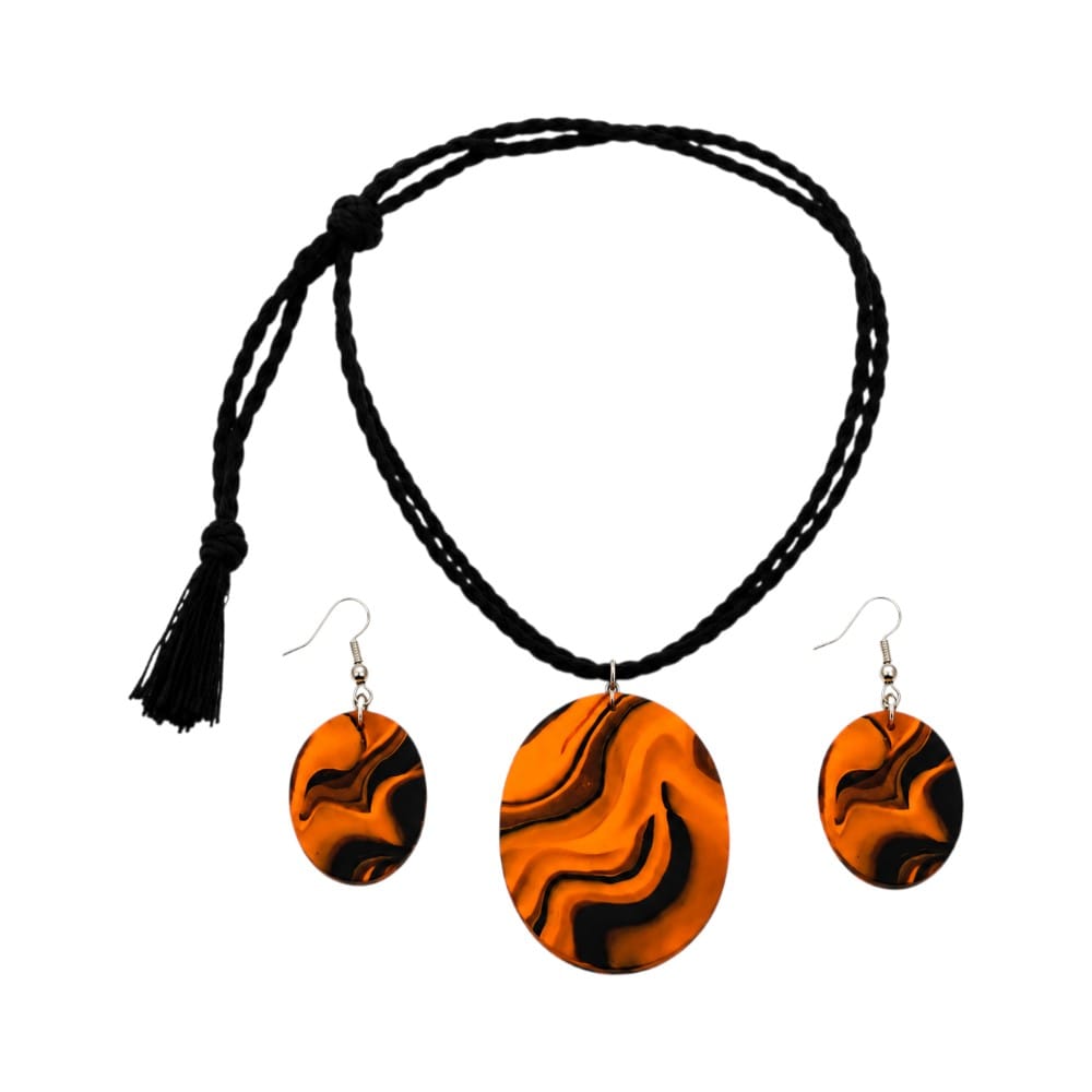 Purely Handmade Clay Jewellery Sets (Marble Design) for Women & Girls
