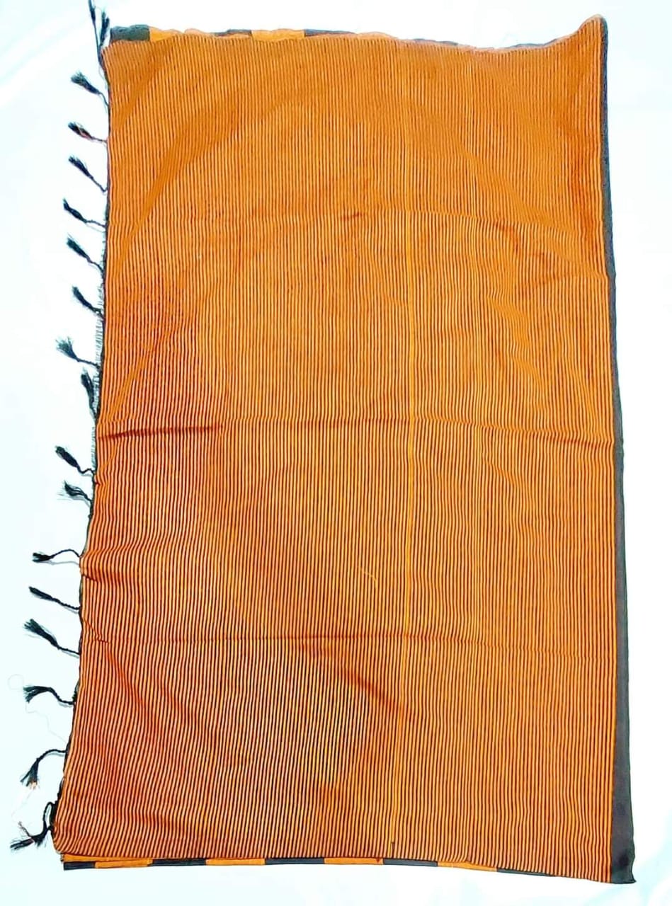 Pure Cotton Handloom Striped Sarees with Blouse Piece