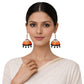 Purely Handmade Terracotta Multi-Coloured Dome Shaped Jhumka Earrings(With Beads)