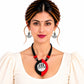 Lightweight Purely Handmade Terracotta Rope Necklace With Earrings