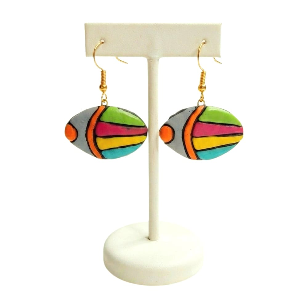 Multicolour Lightweight Terracotta Dangler ( Earrings)