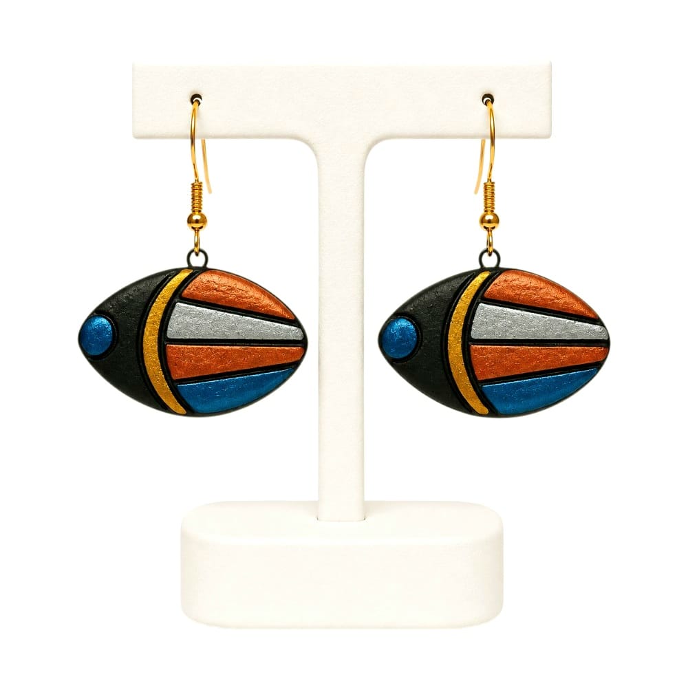Handmade Mosaic Inspired Abstract Design Terracotta Earrings (Danglers)
