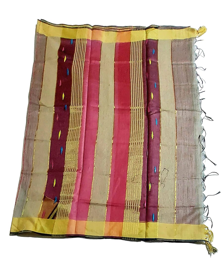Handwoven Cotton Silk Saree, Breathable Fabric with Traditional Weaving Style for Festive & Everyday Ethnic Wear