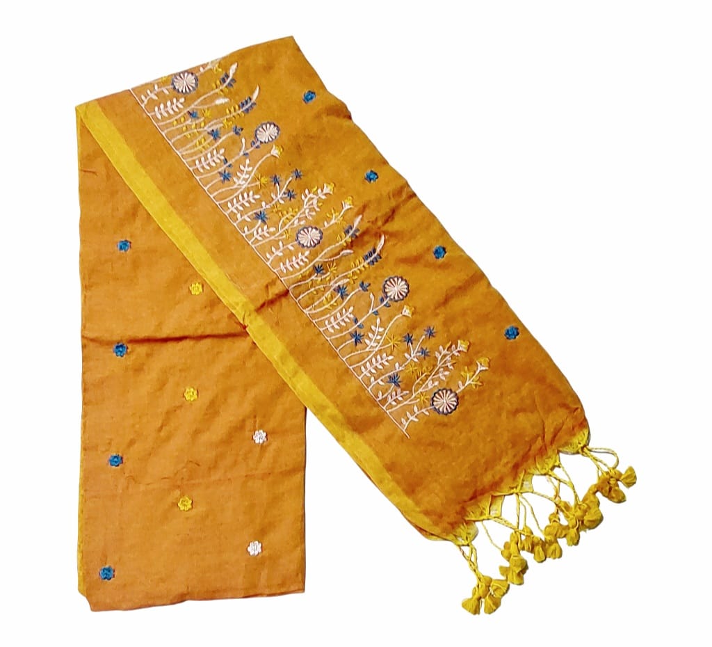 Fashweave Pure Cotton Embroidered Saree for Women and Girls | A Timeless Fusion of Traditional Craftsmanship and Contemporary Elegance, Perfect for Every Special Occasion