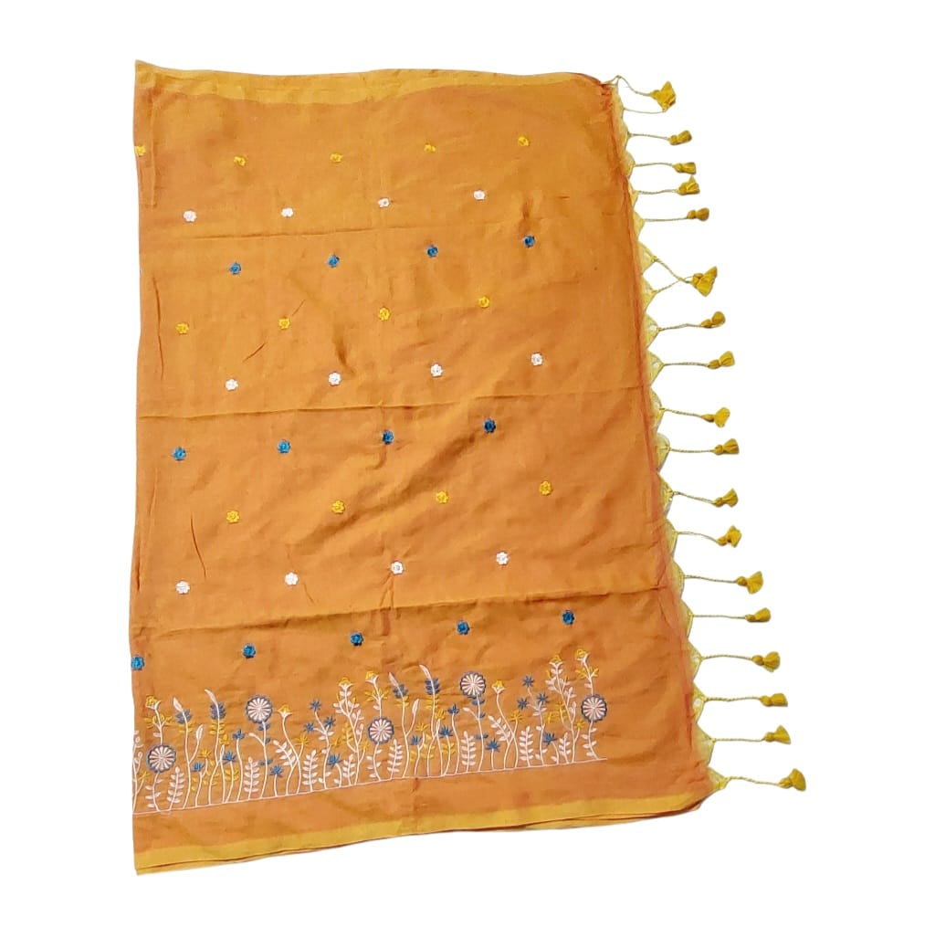 Fashweave Pure Cotton Embroidered Saree for Women and Girls | A Timeless Fusion of Traditional Craftsmanship and Contemporary Elegance, Perfect for Every Special Occasion