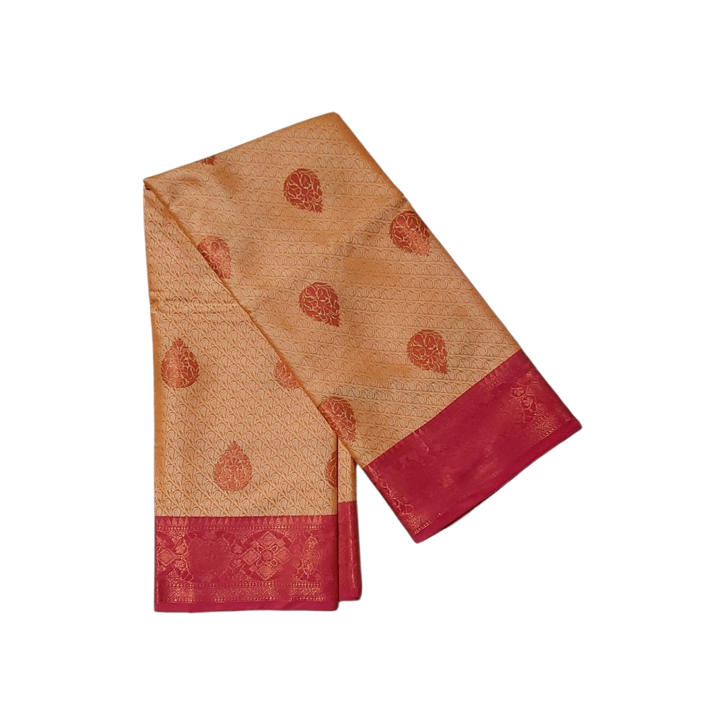 Gorgeous Silk By Cotton Saree With Stunning Zari Woven Ethnic Motifs