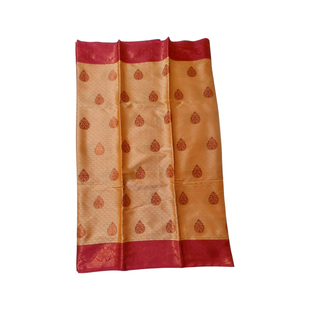 Gorgeous Silk By Cotton Saree With Stunning Zari Woven Ethnic Motifs
