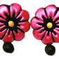Floral Design Terracotta Stud Earrings