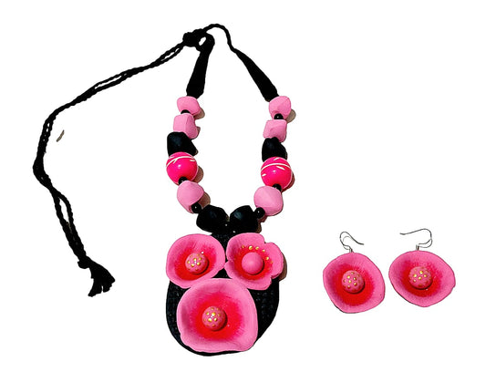 Purely Handmade Clay Jewellery Sets (With Earrings) for Women & Girls