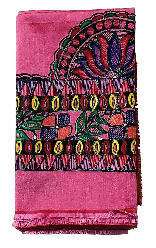 Fash Weave Cotton Silk Madhubani Hand-Painted Blouse Pieces for Women & Girls | Elegant Artisanal Designs Combining Traditional Craftsmanship and Modern Fashion