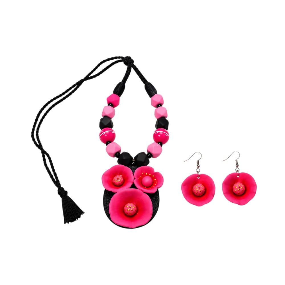 Purely Handmade Clay Jewellery Sets (With Earrings) for Women & Girls