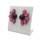 Terracotta Half - Circle Floral Stud Earrings