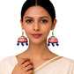 Purely Handmade Terracotta Multi-Coloured Dome Shaped Jhumka Earrings(With Beads)