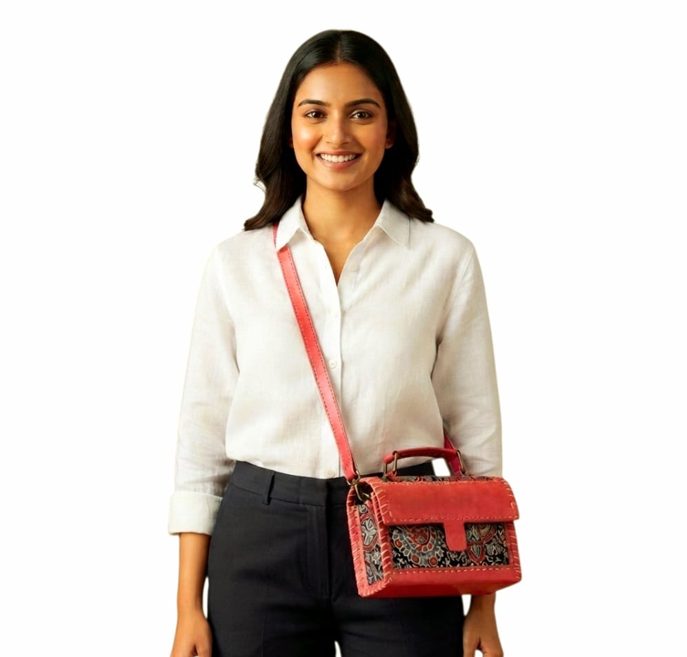 Handcrafted Leather Box-Style Sling Bag