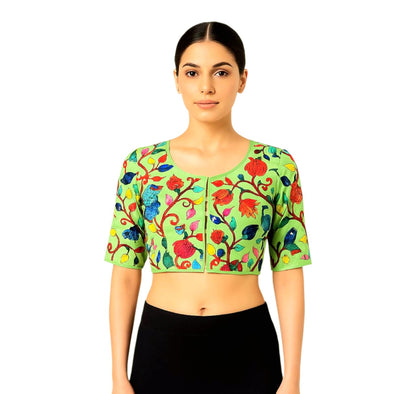Designer Pichwai Print Sequin Work Blouse for Women
