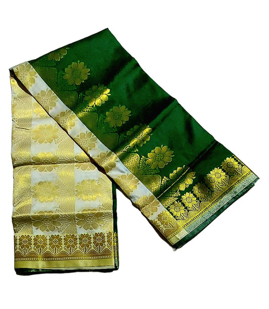 Women's Bomkai Silk Saree with Meenakari Thread & Golden Zari Work