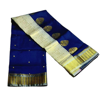 Women's Bomkai Silk Saree with Meenakari Thread & Golden Zari Work