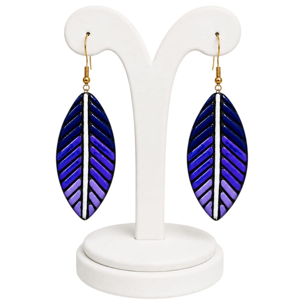 Purely Handmade Lightweight Terracotta Dangler Earrings (Leaf Design)