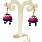 Purely Handmade Terracotta Multi-Coloured Dome Shaped Jhumka Earrings(With Beads)