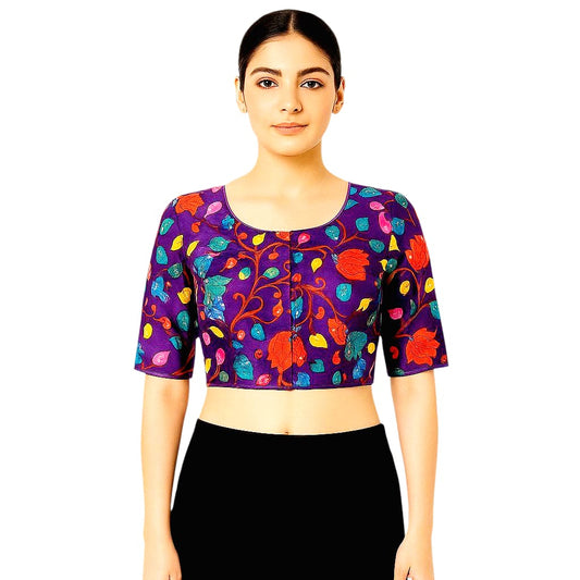 Designer Pichwai Print Sequin Work Blouse for Women