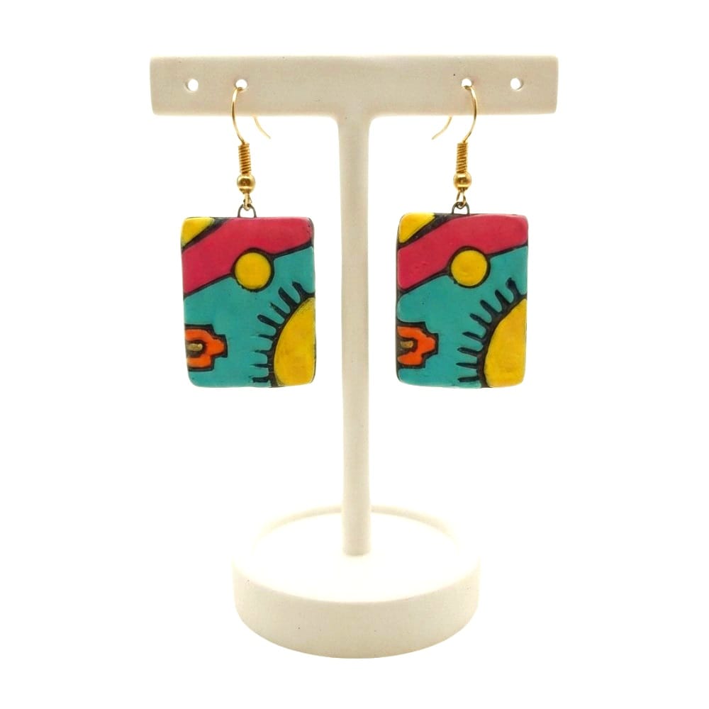 Multicolour Lightweight Terracotta Dangler ( Earrings)