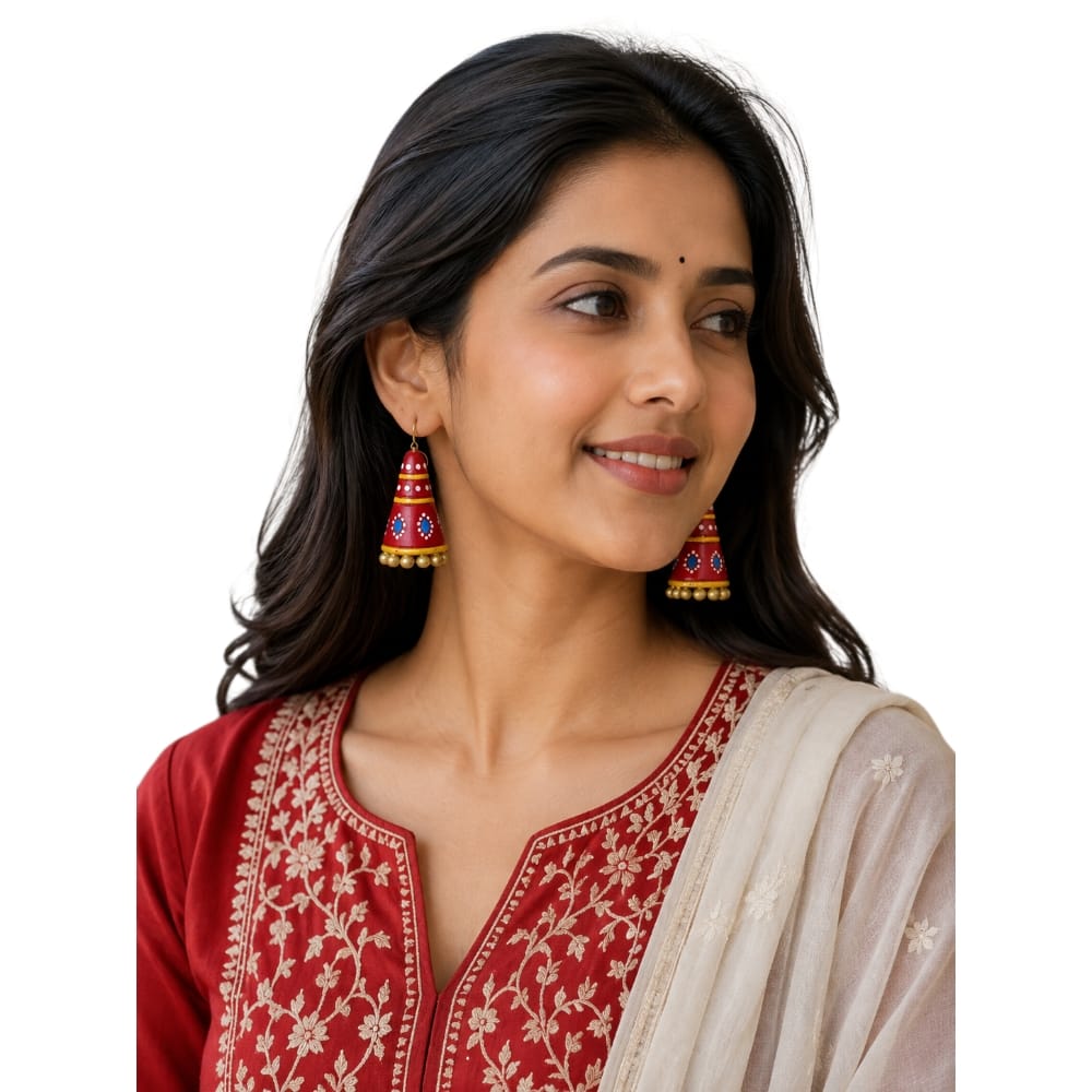 Cone-Shaped Bell Structure (Jhumka hook style) Dangler Earrings