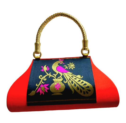 Paithani Zari and Meenakari work Clutch bag for Women