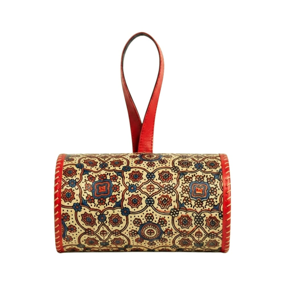Handcrafted Leather Dholak Style Round Sling Bag