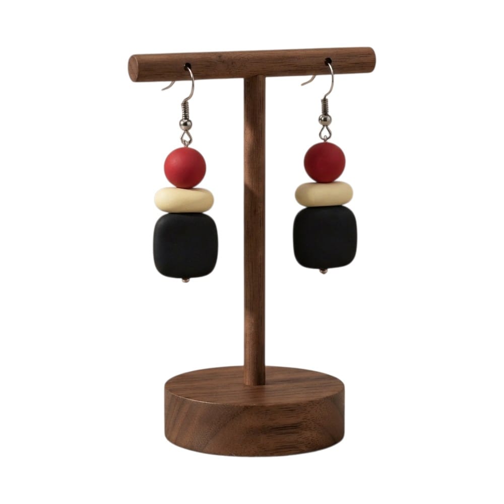 Purely Handmade Matt Finish Clay Drop Earrings