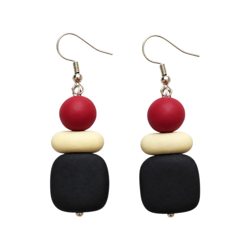 Purely Handmade Matt Finish Clay Drop Earrings