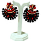 Fashweave Purely Handmade Terracotta Stud Earrings (Half Circle Floral Design)