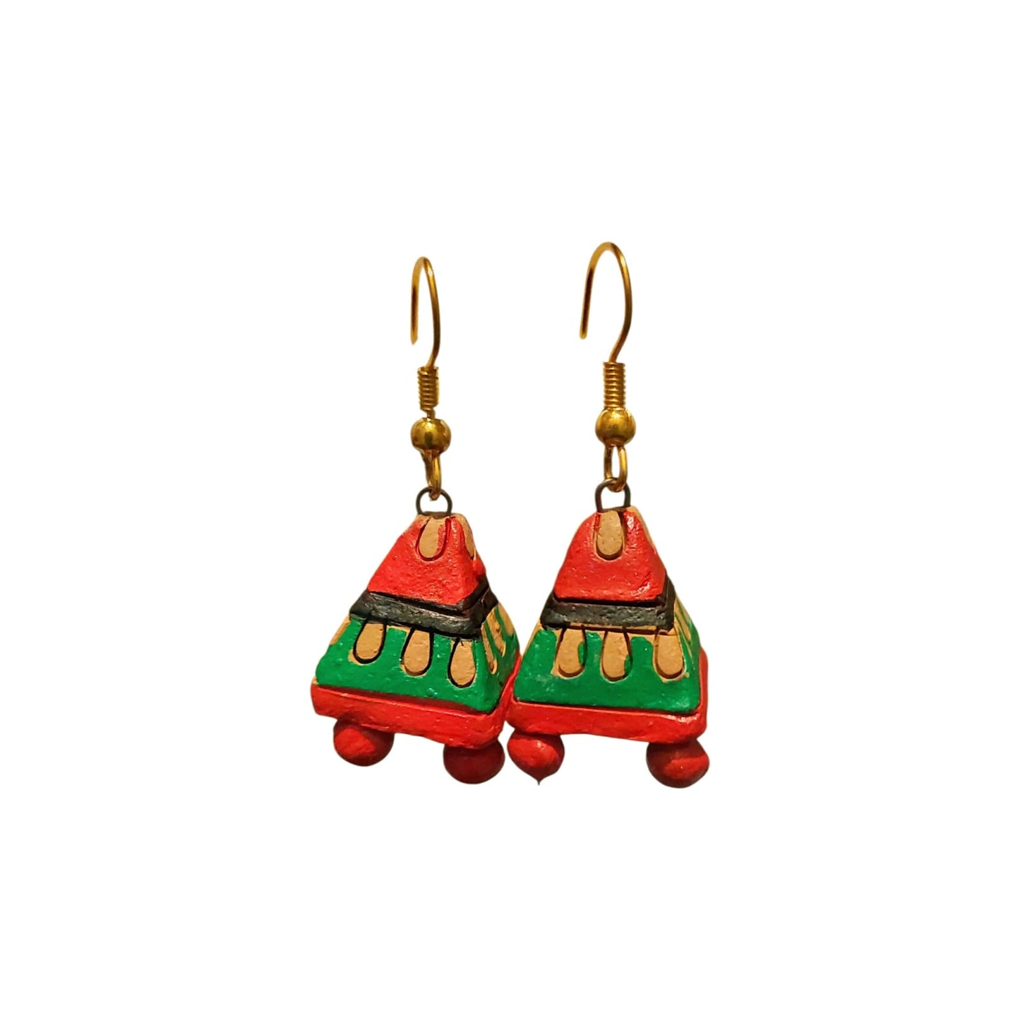 Purely Handmade Terracotta Metallic Conical Jhumka Designer Earrings