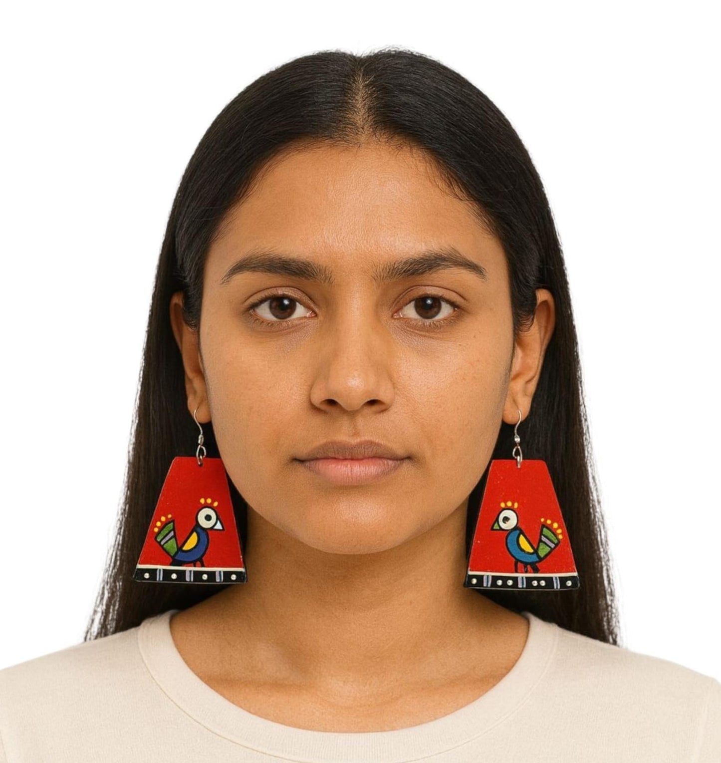 Purely Handmade & Handpainted Neem Wood Earrings