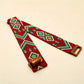 Glass Beaded Elastic Belt/Waistband (Broad) With Wooden Buckle
