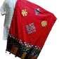 Pure Cotton Ajrakh Hand Block Printed Floral Design Patchwork Dupatta (With Tassels)