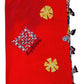 Pure Cotton Ajrakh Hand Block Printed Floral Design Patchwork Dupatta (With Tassels)