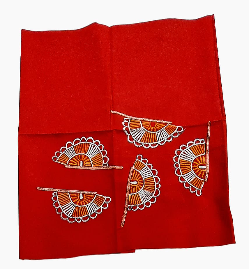 Hand Embroidered Hand Stitched Designer Premium Cotton Blouse Piece