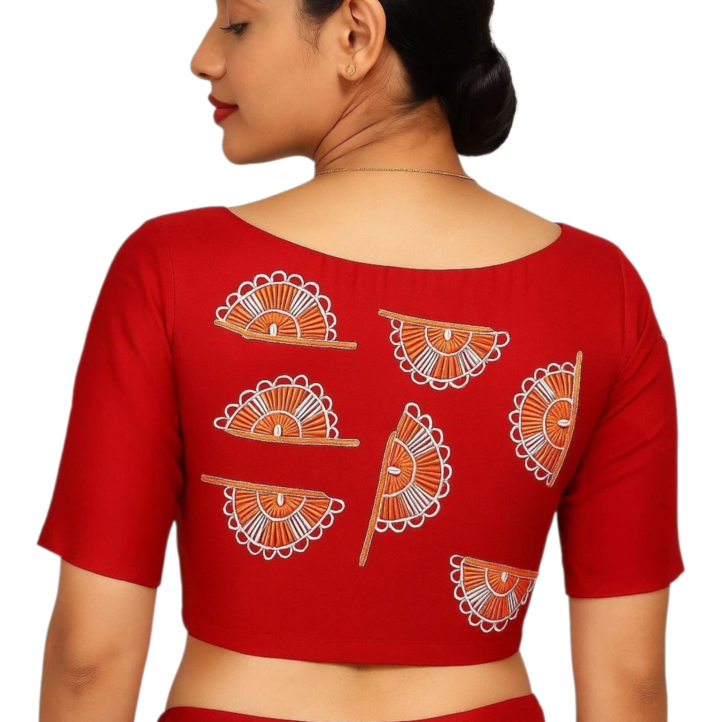 Hand Embroidered Hand Stitched Designer Premium Cotton Blouse Piece