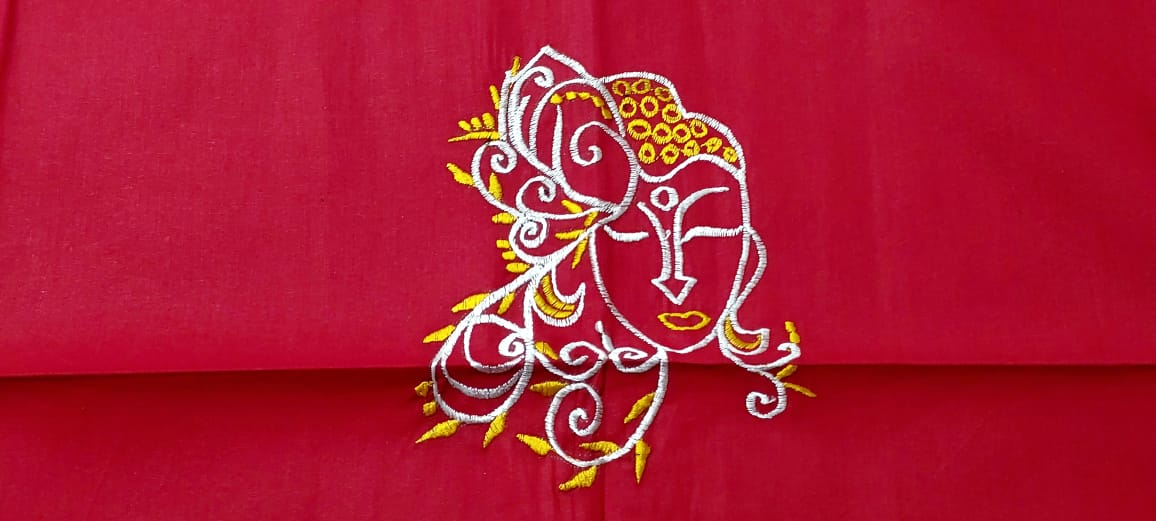 Hand Embroidered Hand Stitched Designer Premium Cotton Blouse Piece