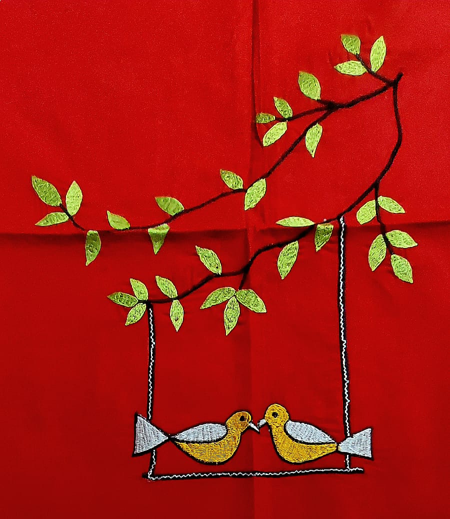 Hand Embroidered Hand Stitched Designer Premium Cotton Blouse Piece