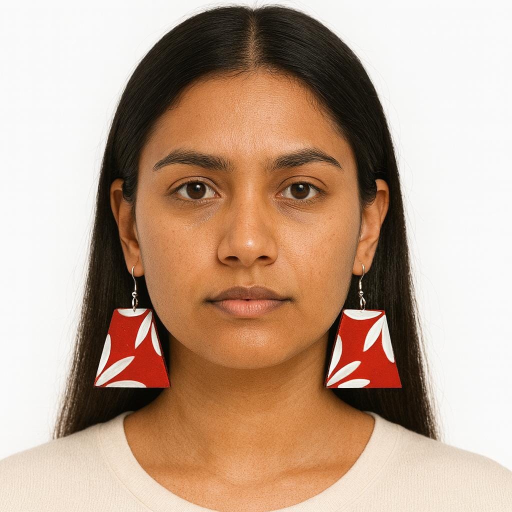 Purely Handmade & Handpainted Neem Wood Earrings