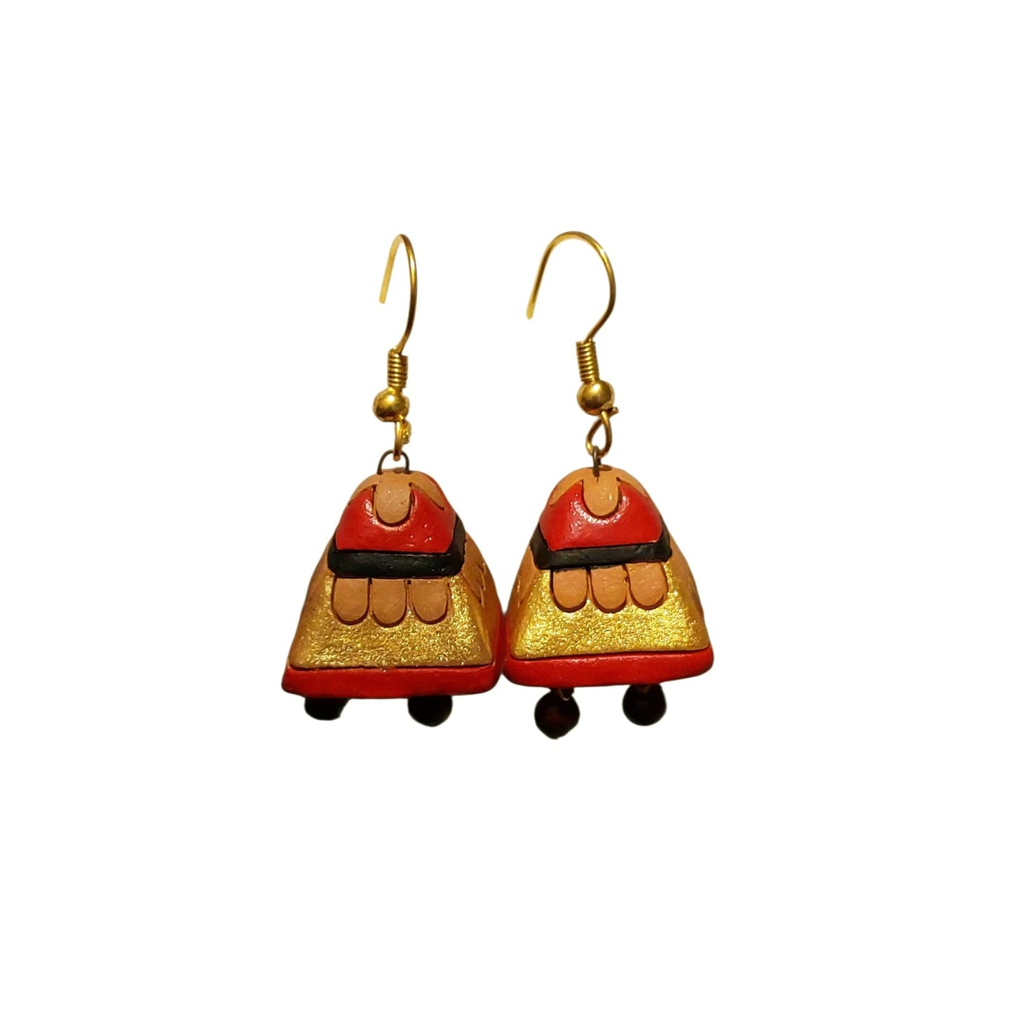 Purely Handmade Terracotta Metallic Conical Jhumka Designer Earrings