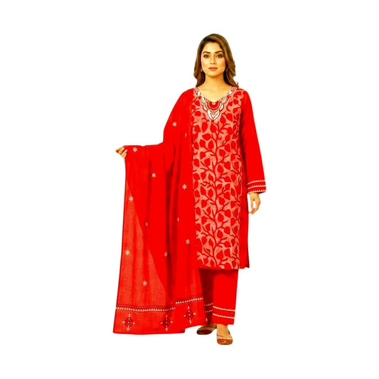 Premium Pure Cotton Unstitched Hand Embroidered Suit Piece