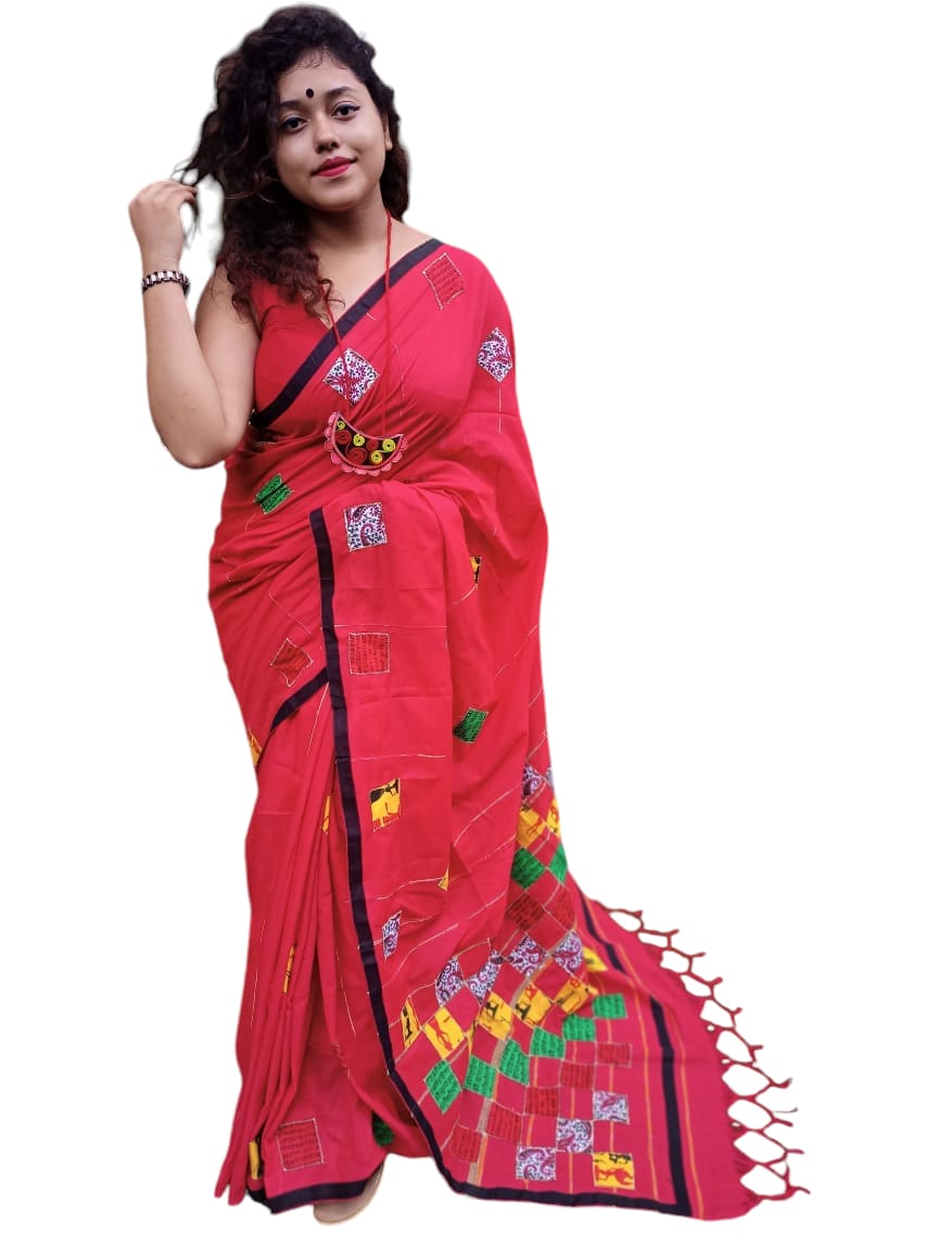Pure Khadi Patch Work Saree