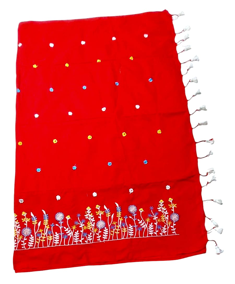 Fashweave Pure Cotton Embroidered Saree for Women and Girls | A Timeless Fusion of Traditional Craftsmanship and Contemporary Elegance, Perfect for Every Special Occasion