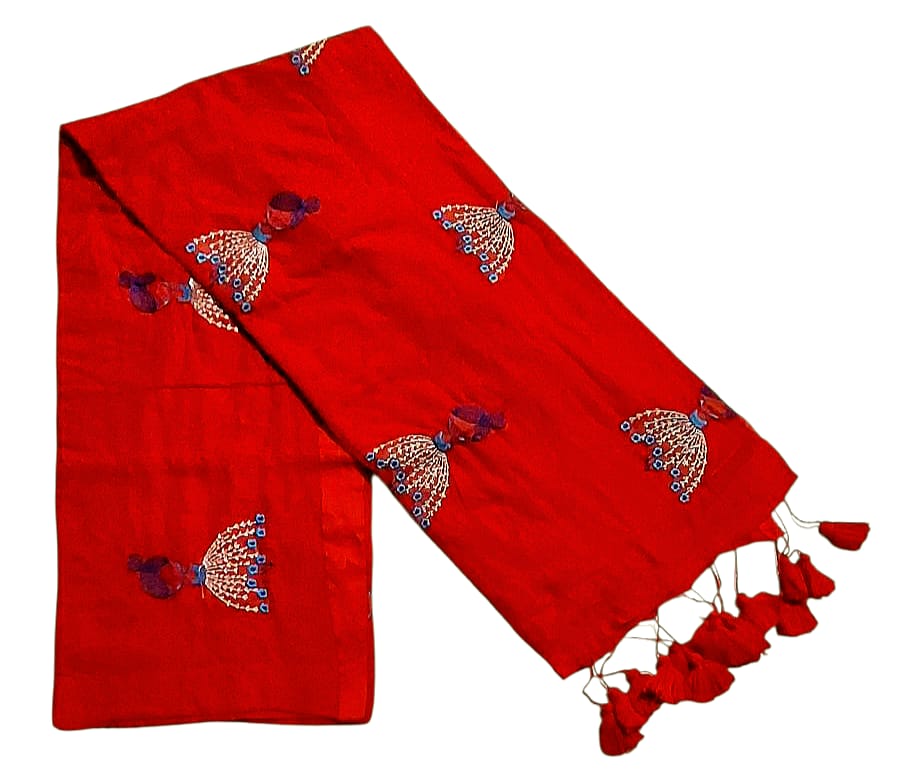 Soft Lightweight Pure Cotton Embroidered Sarees