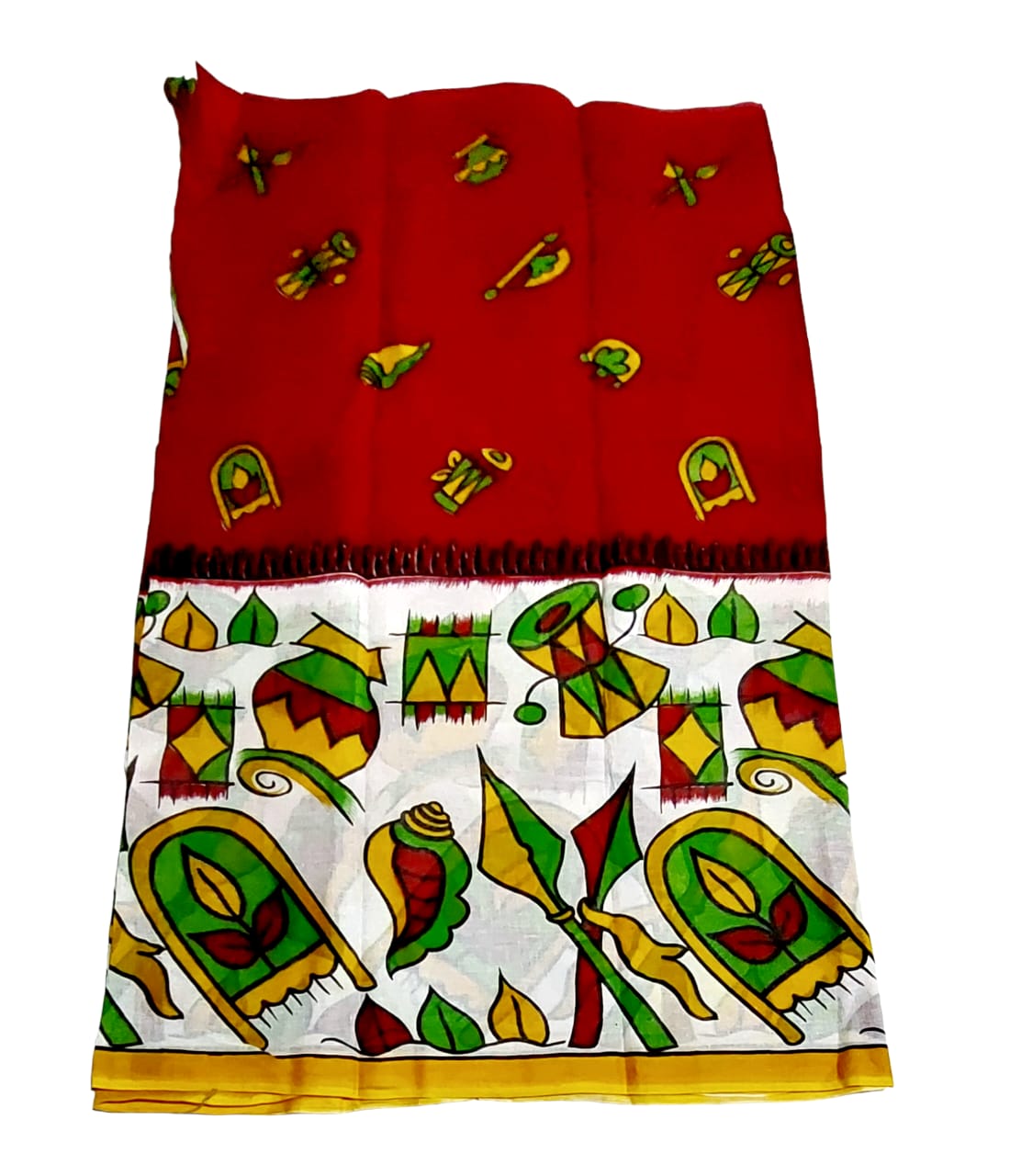 Pure Handloom Cotton Block Printed Saree